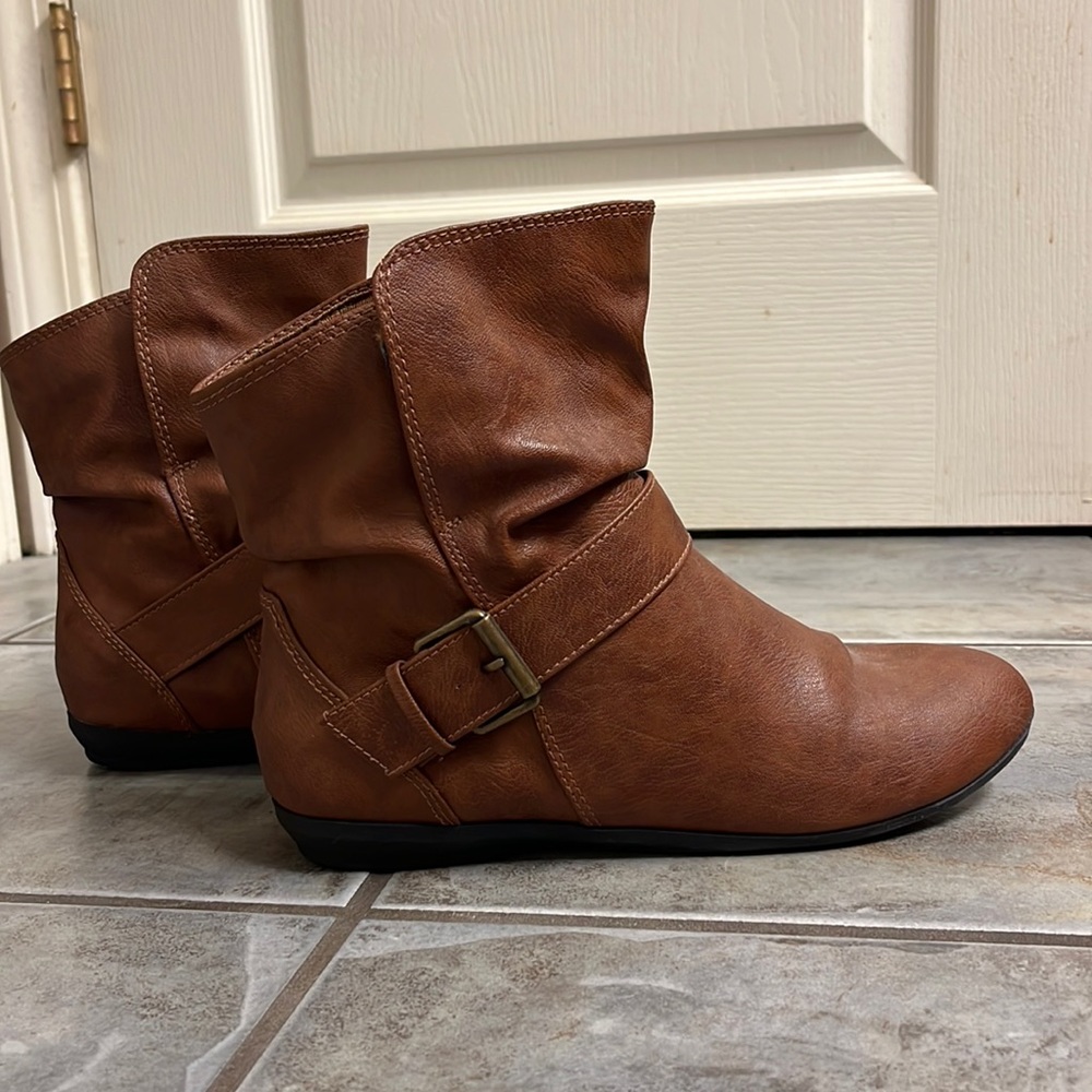 Slouchy Brown Ankle Boots